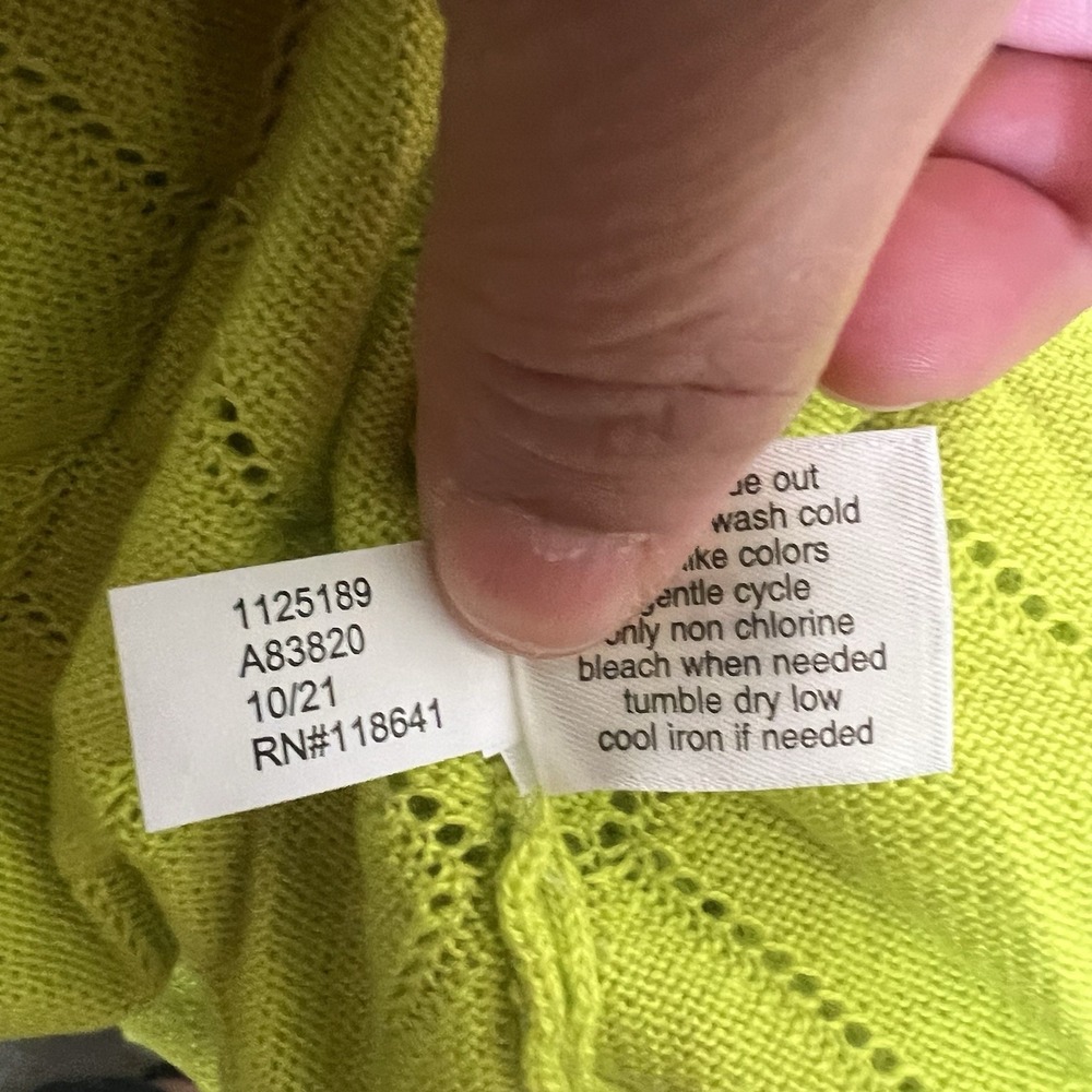 New Lane Bryant Belted Cardigan Sweater 14/16 Neon Green Acrylic  $59.95 MSRP - Picture 6 of 9